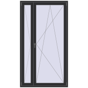 REHAU SYNEGO MD 1250x2250 мм ANTHRACITE_GREY_GLATT з двох сторін
