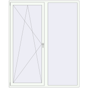 Балконні двері 1850x2270 мм REHAU Euro 70 Білий (RAL 9016) з двох сторін