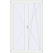 REHAU Euro 60 1500x2400 мм Білий (RAL 9016) з двох сторін