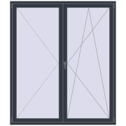 REHAU Euro 70 1800x2100 мм ANTHRACITE_GREY_STRUKTURAL з двох сторін