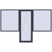 Балконні двері 3250x2100 мм REHAU Euro 70 ANTHRACITE_GREY_STRUKTURAL з двох сторін