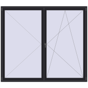 REHAU Euro 60 2400x2100 мм BLACK_ULTI-MATT з двох сторін REHAU Euro 60 2400x2100 мм BLACK_ULTI-MATT з двох сторін