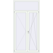 Балконні двері 1250x2520 мм REHAU Euro 60 Білий (RAL 9016) з двох сторін