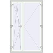 REHAU Euro 70 1270x2050 мм Білий (RAL 9016) з двох сторін