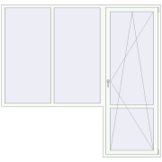 REHAU Euro 70 2500x2400 мм Білий (RAL 9016) з двох сторін REHAU Euro 70 2500x2400 мм Білий (RAL 9016) з двох сторін