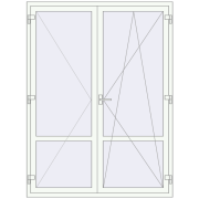 REHAU Euro 60 1550x2070 мм Білий (RAL 9016) з двох сторін