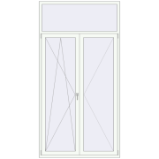 Балконні двері 1400x2700 мм REHAU SYNEGO MD ANTHRACITE_GREY_STRUKTURAL ззовні