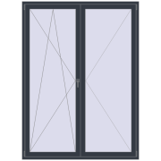 REHAU SYNEGO MD 1700x2300 мм ANTHRACITE_GREY_STRUKTURAL з двох сторін