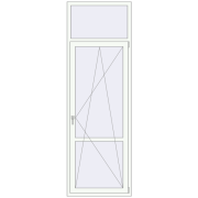 Балконні двері 866x2625 мм REHAU Euro 70 Білий (RAL 9016) з двох сторін