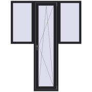 Балконні двері 1640x2100 мм REHAU Euro 60 BLACK_ULTI-MATT з двох сторін