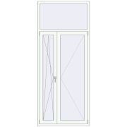 Балконні двері 1070x2570 мм REHAU Euro 60 Білий (RAL 9016) з двох сторін