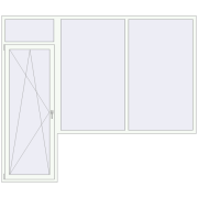 REHAU Euro 60 2800x2400 мм Білий (RAL 9016) з двох сторін