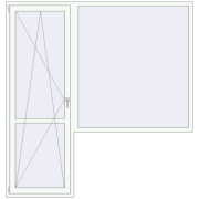 Балконні двері 2200x2300 мм REHAU Euro 60 Білий (RAL 9016) з двох сторін