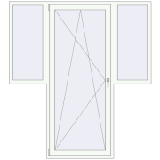 Балконні двері 1900x2100 мм REHAU Euro 60 Білий (RAL 9016) з двох сторін