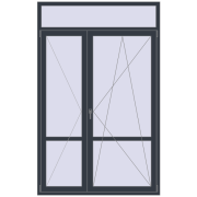 Балконні двері 1520x2400 мм REHAU SYNEGO MD ANTHRACITE_GREY_STRUKTURAL з двох сторін