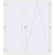 Балконні двері 2100x2400 мм REHAU SYNEGO MD Білий (RAL 9016) з двох сторін