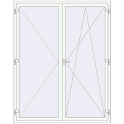 REHAU Euro 60 1800x2200 мм Білий (RAL 9016) з двох сторін REHAU Euro 60 1800x2200 мм Білий (RAL 9016) з двох сторін