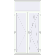 Балконні двері 1200x2400 мм REHAU Euro 60 Білий (RAL 9016) з двох сторін