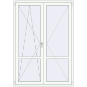REHAU Euro 70 1400x2001 мм Білий (RAL 9016) з двох сторін