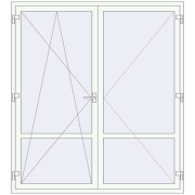 REHAU Euro 70 1830x2030 мм Білий (RAL 9016) з двох сторін