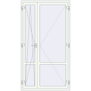 REHAU Euro 60 1200x2200 мм Білий (RAL 9016) з двох сторін