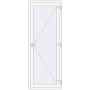 REHAU Euro-Design 60 860x2300 мм Білий (RAL 9016) з двох сторін