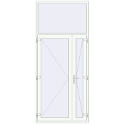 Вхідні двері 1300x3020 мм REHAU Euro-Design 60 Білий (RAL 9016) з двох сторін Вхідні двері 1300x3020 мм REHAU Euro-Design 60 Білий (RAL 9016) з двох сторін