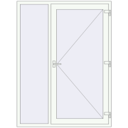 Вхідні двері 1500x2000 мм REHAU Euro-Design 60 Білий (RAL 9016) з двох сторін