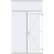Вхідні двері 1500x2500 мм REHAU SYNEGO Білий (RAL 9016) з двох сторін