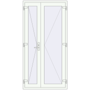 Вхідні двері 1100x2200 мм REHAU SYNEGO Білий (RAL 9016) з двох сторін