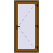 Вхідні двері 850x1950 мм REHAU Brillant-Design GOLDEN OAK з двох сторін