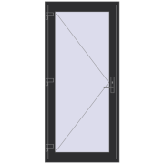 REHAU Euro-Design 60 950x2050 мм ANTHRACITE_GREY_GLATT з двох сторін