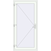 Вхідні двері 1000x2100 мм REHAU Brillant-Design Білий (RAL 9016) з двох сторін