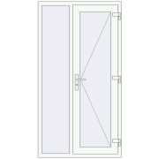 Вхідні двері 1040x1950 мм REHAU Euro-Design 60 Білий (RAL 9016) з двох сторін