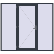 Вхідні двері 2300x2100 мм REHAU SYNEGO ANTHRACITE_GREY_STRUKTURAL з двох сторін Вхідні двері 2300x2100 мм REHAU SYNEGO ANTHRACITE_GREY_STRUKTURAL з двох сторін