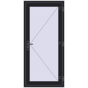 REHAU Euro-Design 60 890x1900 мм BLACK_ULTI-MATT з двох сторін