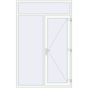 Вхідні двері 1600x2500 мм REHAU Euro-Design 60 Білий (RAL 9016) з двох сторін