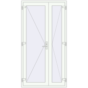 Вхідні двері 1200x2300 мм REHAU Euro-Design 60 Білий (RAL 9016) з двох сторін Вхідні двері 1200x2300 мм REHAU Euro-Design 60 Білий (RAL 9016) з двох сторін