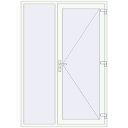 Вхідні двері 1500x2200 мм REHAU SYNEGO Білий (RAL 9016) з двох сторін