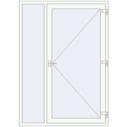 Вхідні двері 1500x2100 мм REHAU Euro-Design 60 Білий (RAL 9016) з двох сторін