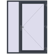 Вхідні двері 1600x2100 мм REHAU SYNEGO ANTHRACITE_GREY_STRUKTURAL з двох сторін