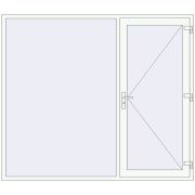 REHAU Euro-Design 60 2300x2000 мм Білий (RAL 9016) з двох сторін