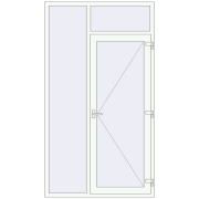 Вхідні двері 1400x2500 мм REHAU Euro-Design 60 Білий (RAL 9016) з двох сторін