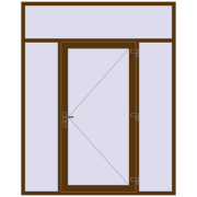 Вхідні двері 2000x2500 мм REHAU Brillant-Design WALNUT з двох сторін Вхідні двері 2000x2500 мм REHAU Brillant-Design WALNUT з двох сторін