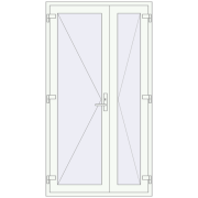 Вхідні двері 1200x2200 мм REHAU Euro-Design 60 Білий (RAL 9016) з двох сторін Вхідні двері 1200x2200 мм REHAU Euro-Design 60 Білий (RAL 9016) з двох сторін