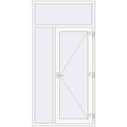 Вхідні двері 1200x2400 мм REHAU Brillant-Design Білий (RAL 9016) з двох сторін