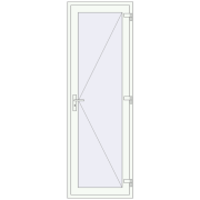 Вхідні двері 800x2400 мм REHAU SYNEGO Білий (RAL 9016) з двох сторін