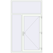 Вхідні двері 1500x2500 мм REHAU Euro-Design 60 Білий (RAL 9016) з двох сторін