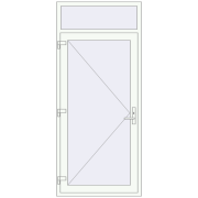 Вхідні двері 1000x2300 мм REHAU Brillant-Design Білий (RAL 9016) з двох сторін