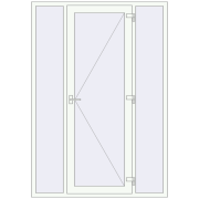 Вхідні двері 1600x2300 мм REHAU Euro-Design 60 Білий (RAL 9016) з двох сторін Вхідні двері 1600x2300 мм REHAU Euro-Design 60 Білий (RAL 9016) з двох сторін